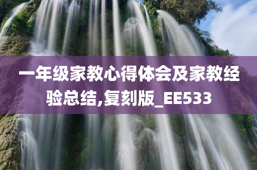 一年级家教心得体会及家教经验总结,复刻版_EE533