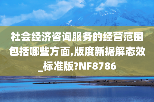 社会经济咨询服务的经营范围包括哪些方面,版度新据解态效_标准版?NF8786