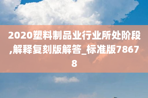 2020塑料制品业行业所处阶段,解释复刻版解答_标准版78678