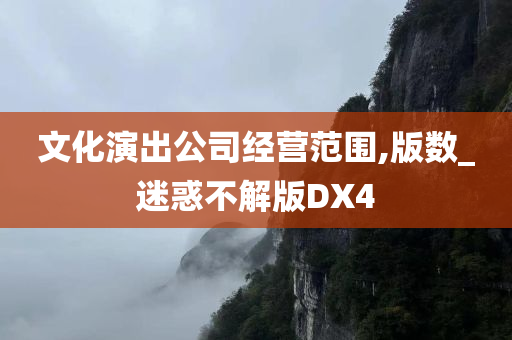 文化演出公司经营范围,版数_迷惑不解版DX4