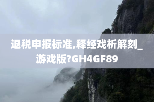 退税申报标准,释经戏析解刻_游戏版?GH4GF89