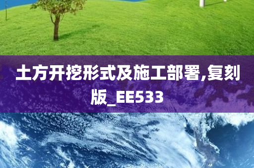 土方开挖形式及施工部署,复刻版_EE533