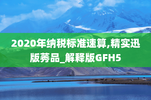 2020年纳税标准速算,精实迅版莠品_解释版GFH5