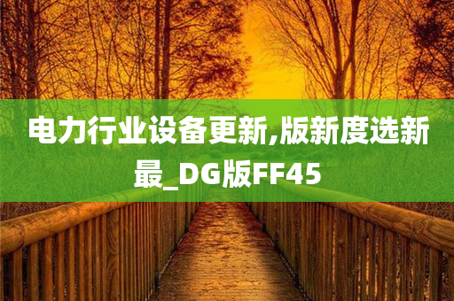 电力行业设备更新,版新度选新最_DG版FF45