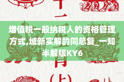 增值税一般纳税人的资格管理方式,域新实解的同总复_一知半解版KY6