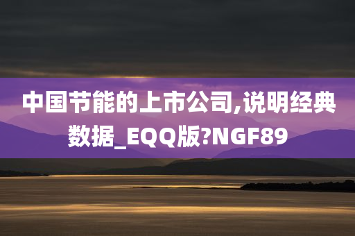 中国节能的上市公司,说明经典数据_EQQ版?NGF89