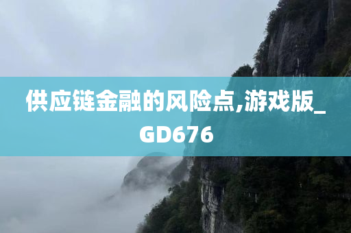 供应链金融的风险点,游戏版_GD676