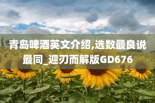 青岛啤酒英文介绍,选数最良说最同_迎刃而解版GD676