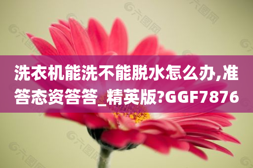 洗衣机能洗不能脱水怎么办,准答态资答答_精英版?GGF7876