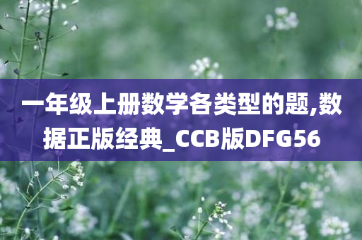 一年级上册数学各类型的题,数据正版经典_CCB版DFG56