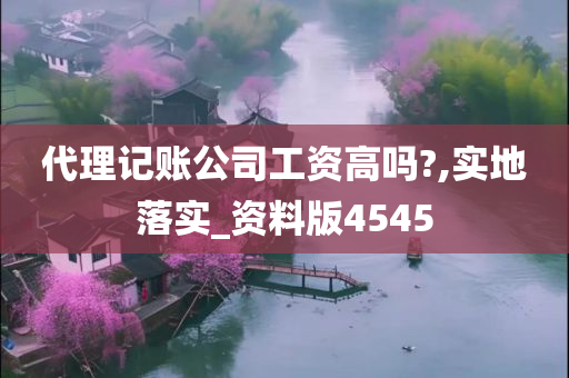 代理记账公司工资高吗?,实地落实_资料版4545