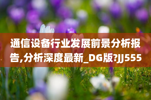 通信设备行业发展前景分析报告,分析深度最新_DG版?JJ555