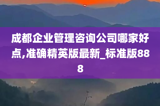 成都企业管理咨询公司哪家好点,准确精英版最新_标准版888