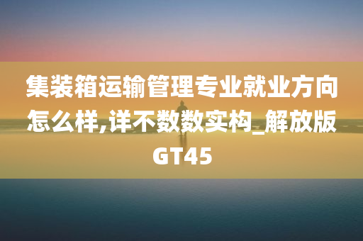 集装箱运输管理专业就业方向怎么样,详不数数实构_解放版GT45