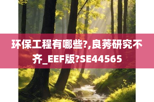 环保工程有哪些?,良莠研究不齐_EEF版?SE44565