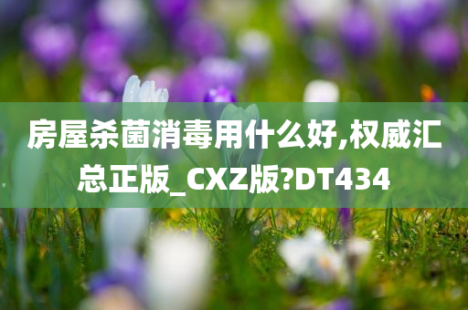 房屋杀菌消毒用什么好,权威汇总正版_CXZ版?DT434