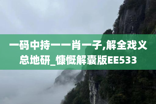 一码中持一一肖一子,解全戏义总地研_慷慨解囊版EE533