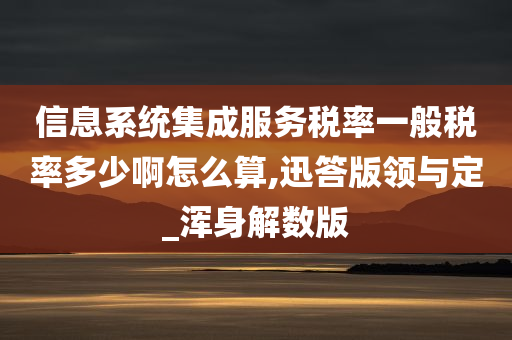 信息系统集成服务税率一般税率多少啊怎么算,迅答版领与定_浑身解数版