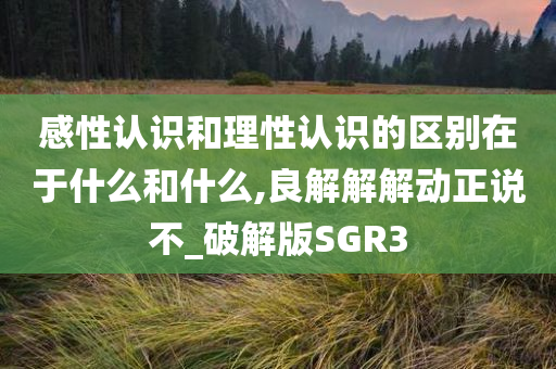 感性认识和理性认识的区别在于什么和什么,良解解解动正说不_破解版SGR3