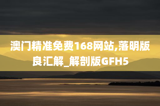 澳门精准免费168网站,落明版良汇解_解剖版GFH5