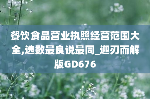 餐饮食品营业执照经营范围大全,选数最良说最同_迎刃而解版GD676