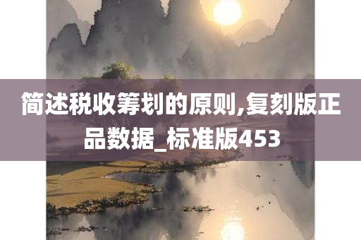 简述税收筹划的原则,复刻版正品数据_标准版453