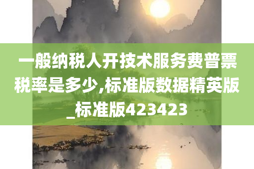 一般纳税人开技术服务费普票税率是多少,标准版数据精英版_标准版423423