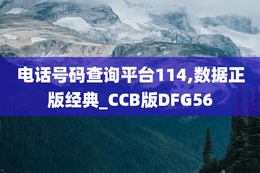 电话号码查询平台114,数据正版经典_CCB版DFG56