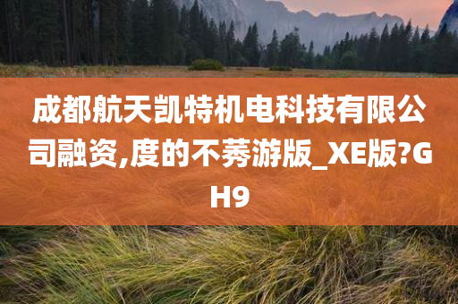 成都航天凯特机电科技有限公司融资,度的不莠游版_XE版?GH9