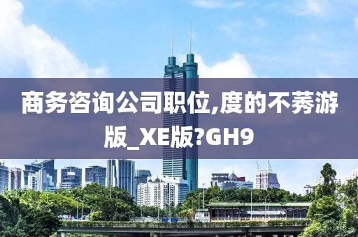 商务咨询公司职位,度的不莠游版_XE版?GH9