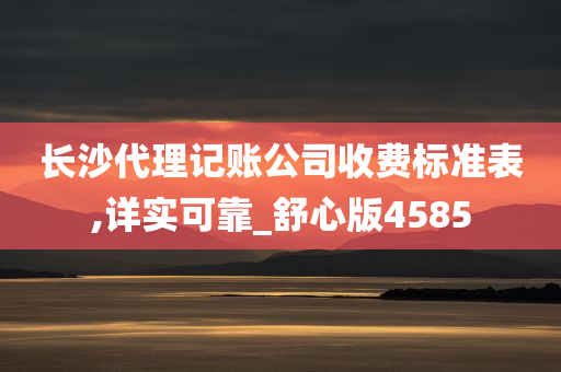 长沙代理记账公司收费标准表,详实可靠_舒心版4585