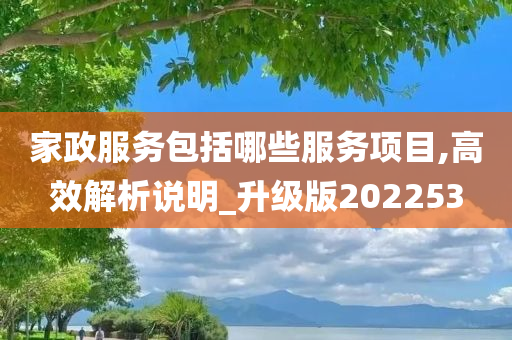 家政服务包括哪些服务项目,高效解析说明_升级版202253