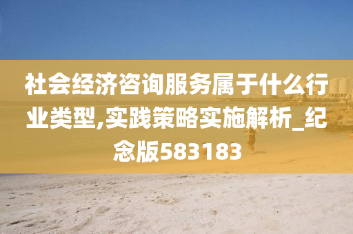 社会经济咨询服务属于什么行业类型,实践策略实施解析_纪念版583183