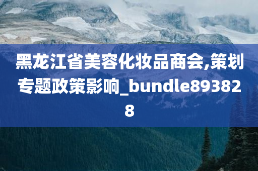 黑龙江省美容化妆品商会,策划专题政策影响_bundle893828