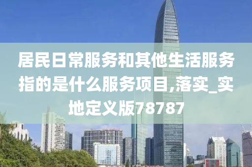 居民日常服务和其他生活服务指的是什么服务项目,落实_实地定义版78787