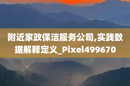 附近家政保洁服务公司,实践数据解释定义_Pixel499670