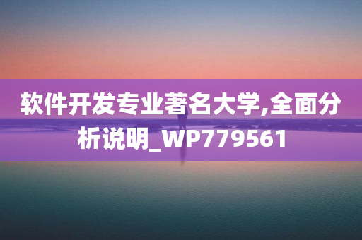 软件开发专业著名大学,全面分析说明_WP779561