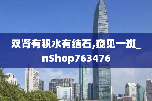 双肾有积水有结石,窥见一斑_nShop763476