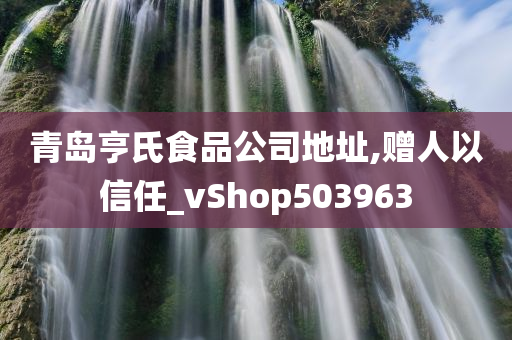 青岛亨氏食品公司地址,赠人以信任_vShop503963