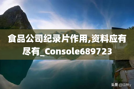 食品公司纪录片作用,资料应有尽有_Console689723