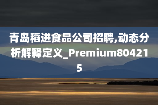 青岛稻进食品公司招聘,动态分析解释定义_Premium804215