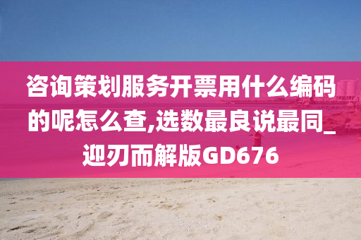 咨询策划服务开票用什么编码的呢怎么查,选数最良说最同_迎刃而解版GD676