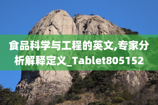 食品科学与工程的英文,专家分析解释定义_Tablet805152