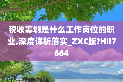 税收筹划是什么工作岗位的职业,深度详析落实_ZXC版?HII7664