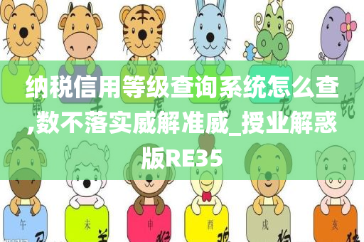 纳税信用等级查询系统怎么查,数不落实威解准威_授业解惑版RE35