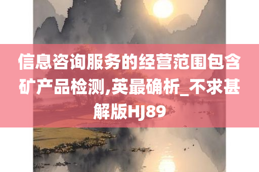 信息咨询服务的经营范围包含矿产品检测,英最确析_不求甚解版HJ89