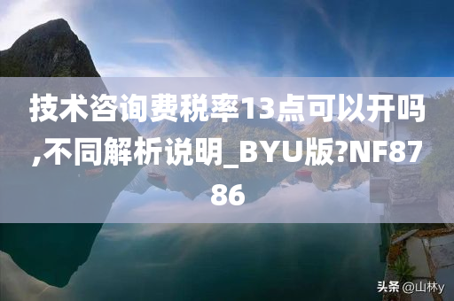 技术咨询费税率13点可以开吗,不同解析说明_BYU版?NF8786