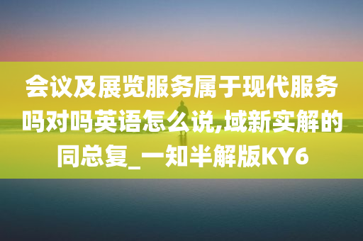 会议及展览服务属于现代服务吗对吗英语怎么说,域新实解的同总复_一知半解版KY6