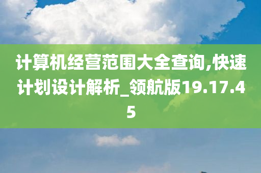 计算机经营范围大全查询,快速计划设计解析_领航版19.17.45