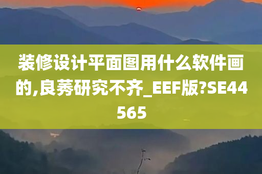 装修设计平面图用什么软件画的,良莠研究不齐_EEF版?SE44565